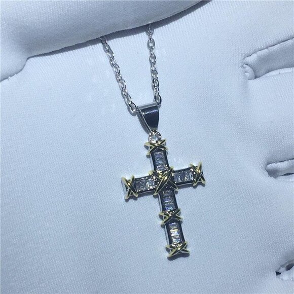 Unisex 925 Sterling Silver Plated Luxury Cross - Picture 13 of 13